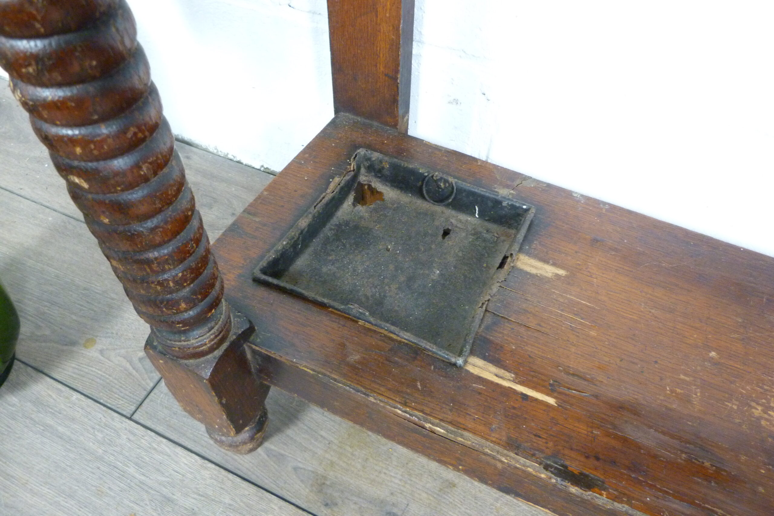 Antique Oak Hallway Umbrella Stand