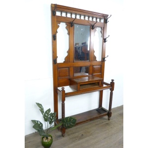 Antique Oak Hallway Umbrella Stand