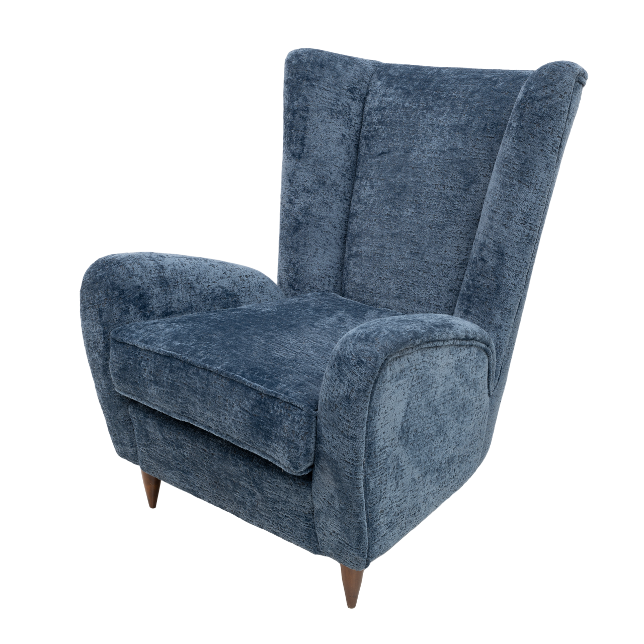 Paolo Buffa Mid-Century Modern Italian Walnut and Coating Boucle Armchair, 1950s