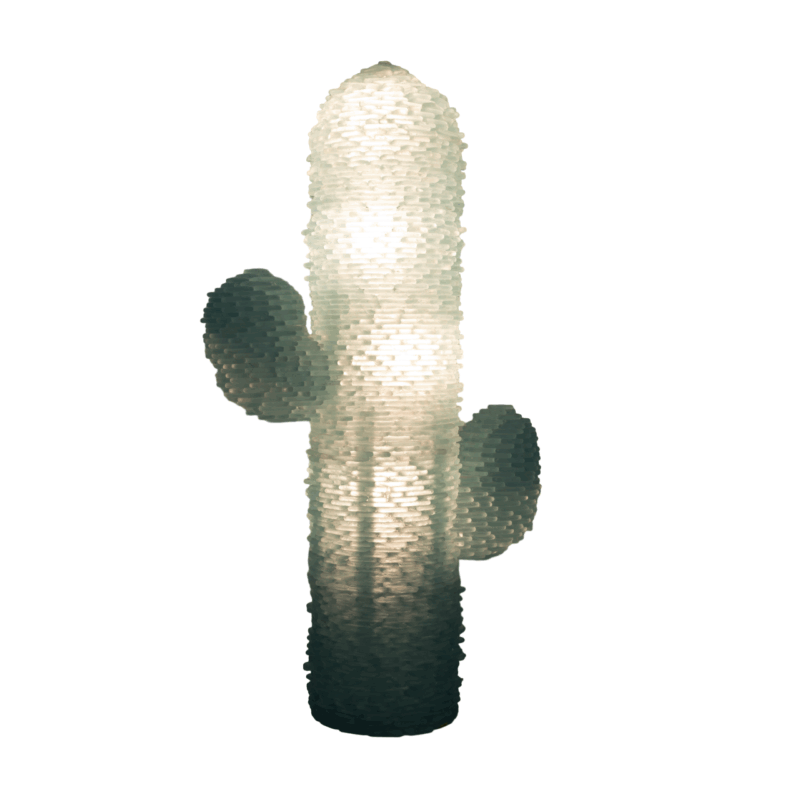 Poliarte Mid-century Modern Murano Glass Water Green Floor Lamp "Cactus", 1970s