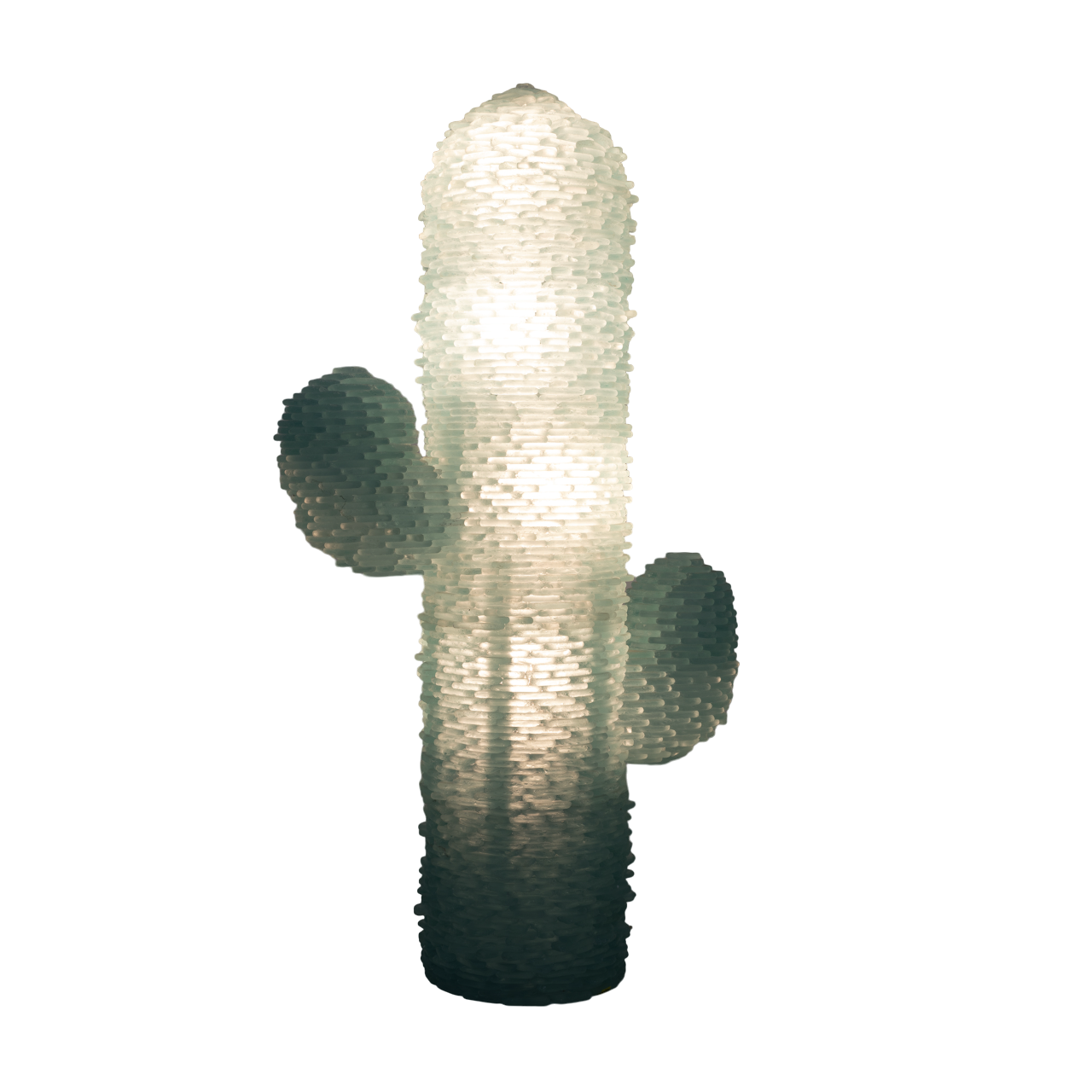 Poliarte Mid-century Modern Murano Glass Water Green Floor Lamp "Cactus", 1970s