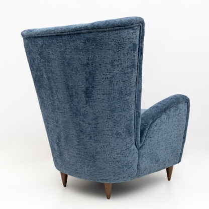 Paolo Buffa Mid-Century Modern Italian Walnut and Coating Boucle Armchair, 1950s - Image 9
