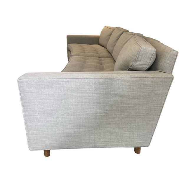 Dunbar Curved Grey Sofa By Edward Wormley