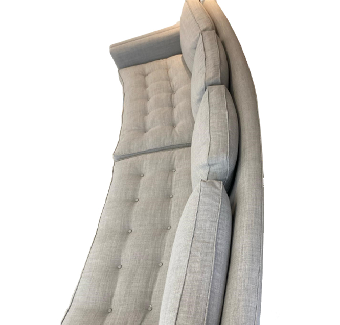 Dunbar Curved Grey Sofa By Edward Wormley