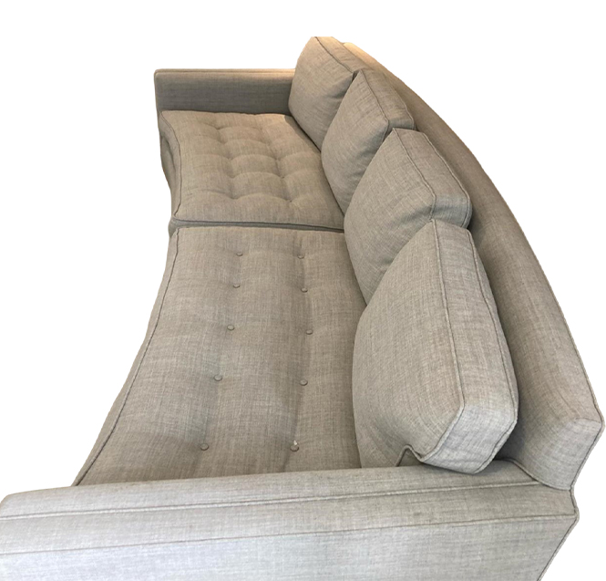 Dunbar Curved Grey Sofa By Edward Wormley