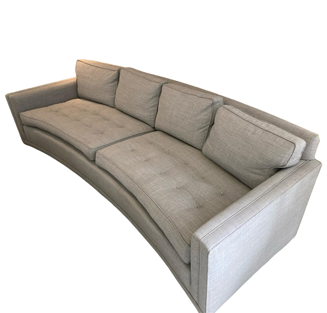 Dunbar Curved Grey Sofa By Edward Wormley