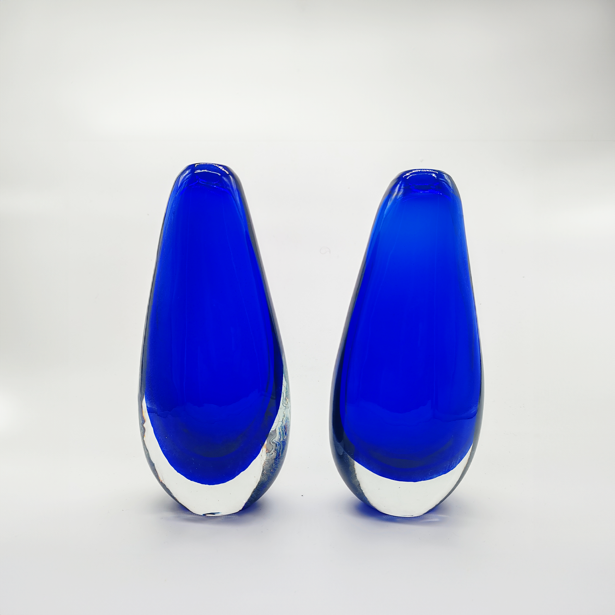 Pair of Vases in Murano Glass by Flavio Poli for Seguso - 1960s.
