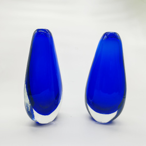 Pair of Vases in Murano Glass by Flavio Poli for Seguso - 1960s.