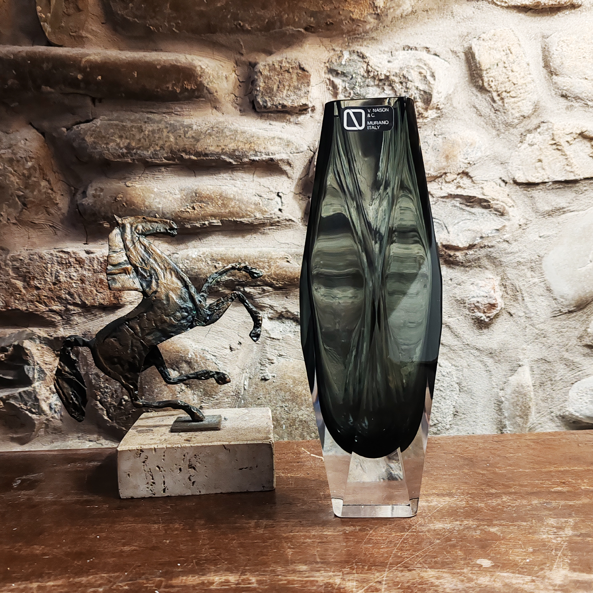 Vintage Multifaceted Vase in Murano Glass by Nason - 1960s