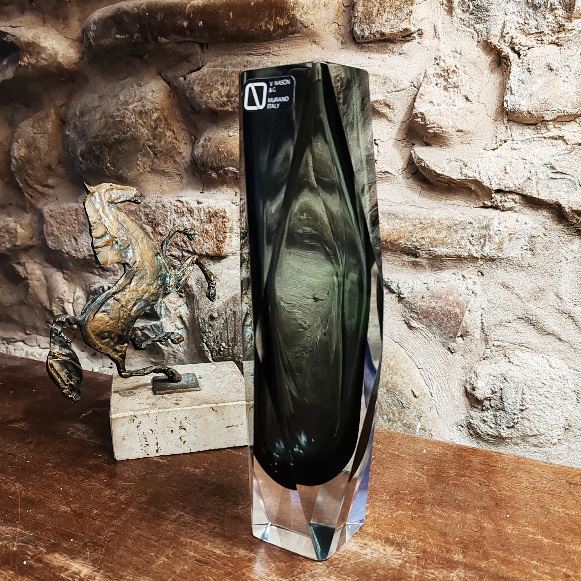 Vintage Multifaceted Vase in Murano Glass by Nason - 1960s