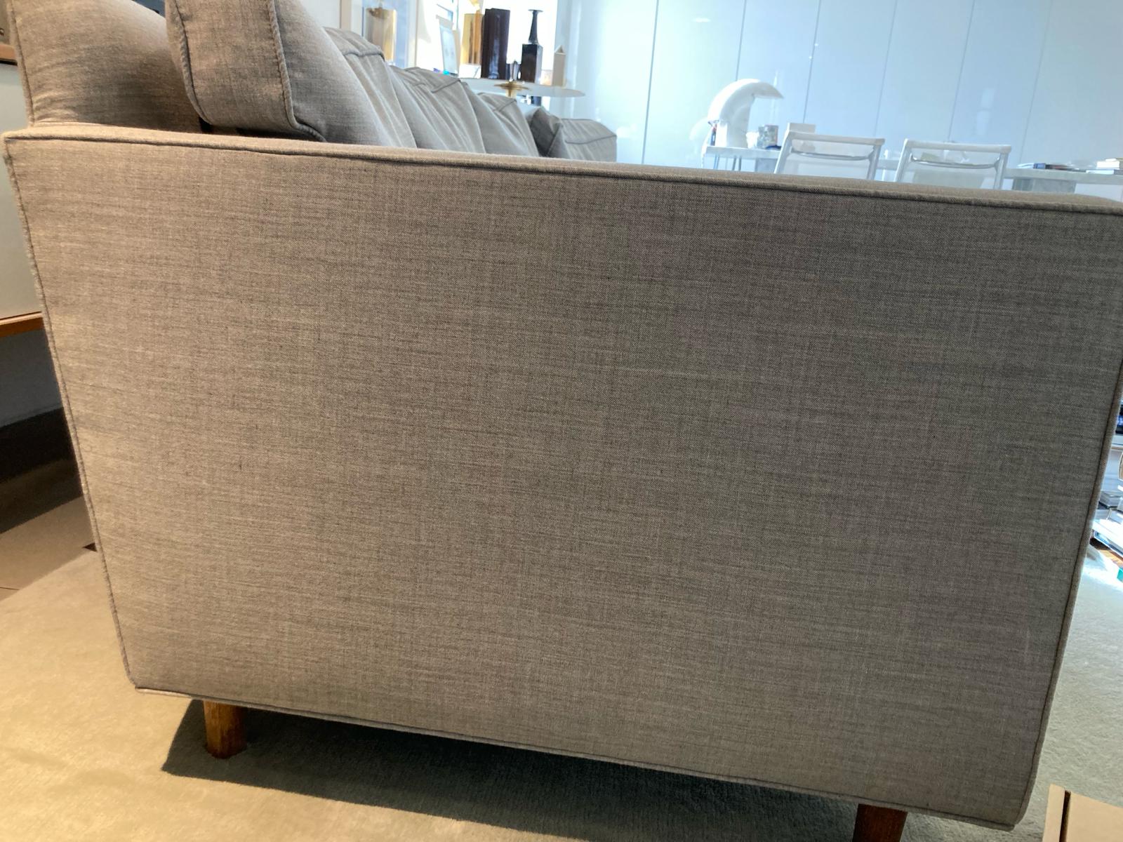 Dunbar Curved Grey Sofa By Edward Wormley