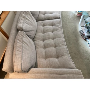 Dunbar Curved Grey Sofa By Edward Wormley