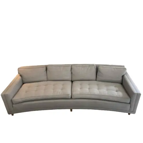 Dunbar Curved Grey Sofa By Edward Wormley