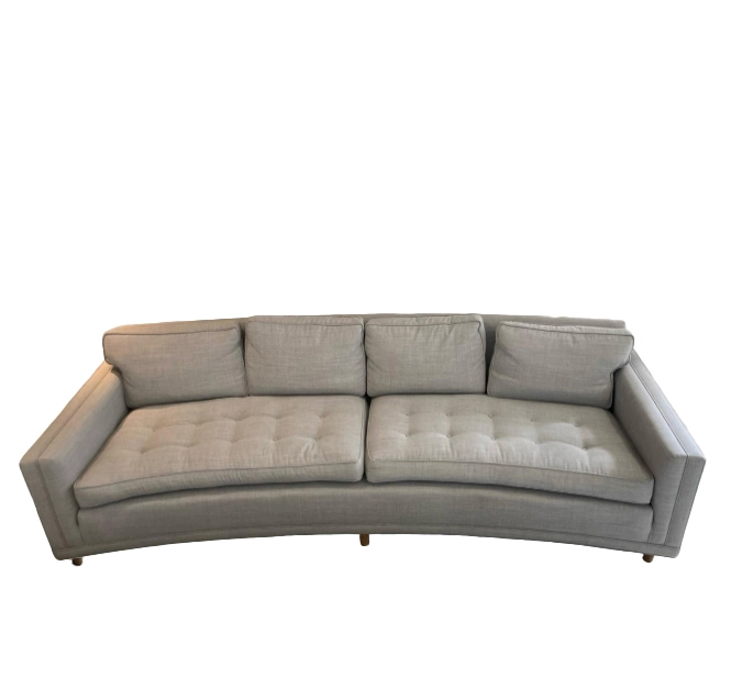Dunbar Curved Grey Sofa By Edward Wormley