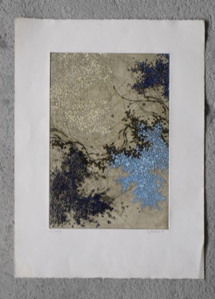 Yannick Ballif, Abstract Serigraph on Woven Paste, 1976