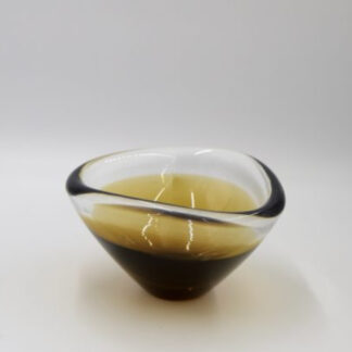 Mid-Century Scandinavian Gold; Brown Sommerso Glass Bowl, 1950s