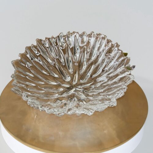 Budded crystal bowl designed by Per Lütken in the 1970s and manufactured by Royal Copenhagen in 1991.