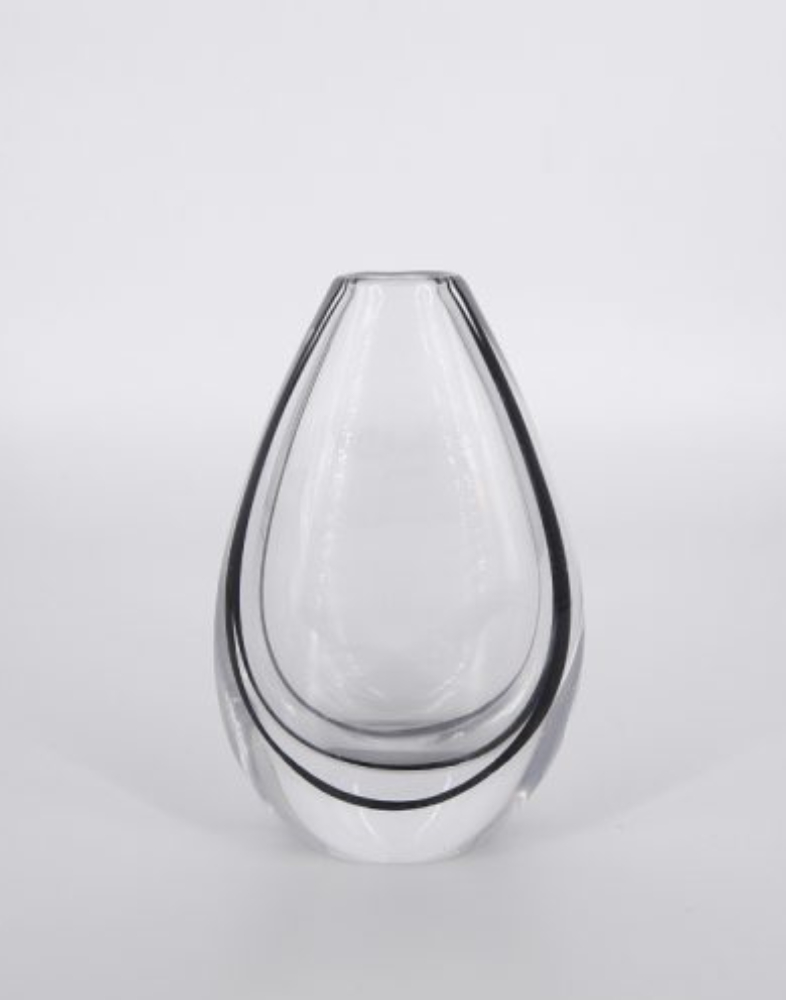 Scandinavian Glass Contour Vase by Vicke Lindstrand for Kosta, 1950s