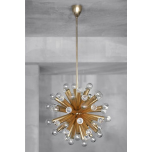 Gilt Brass Pendant Lamp with Swarovski Balls from Ernst Palme, 1960s