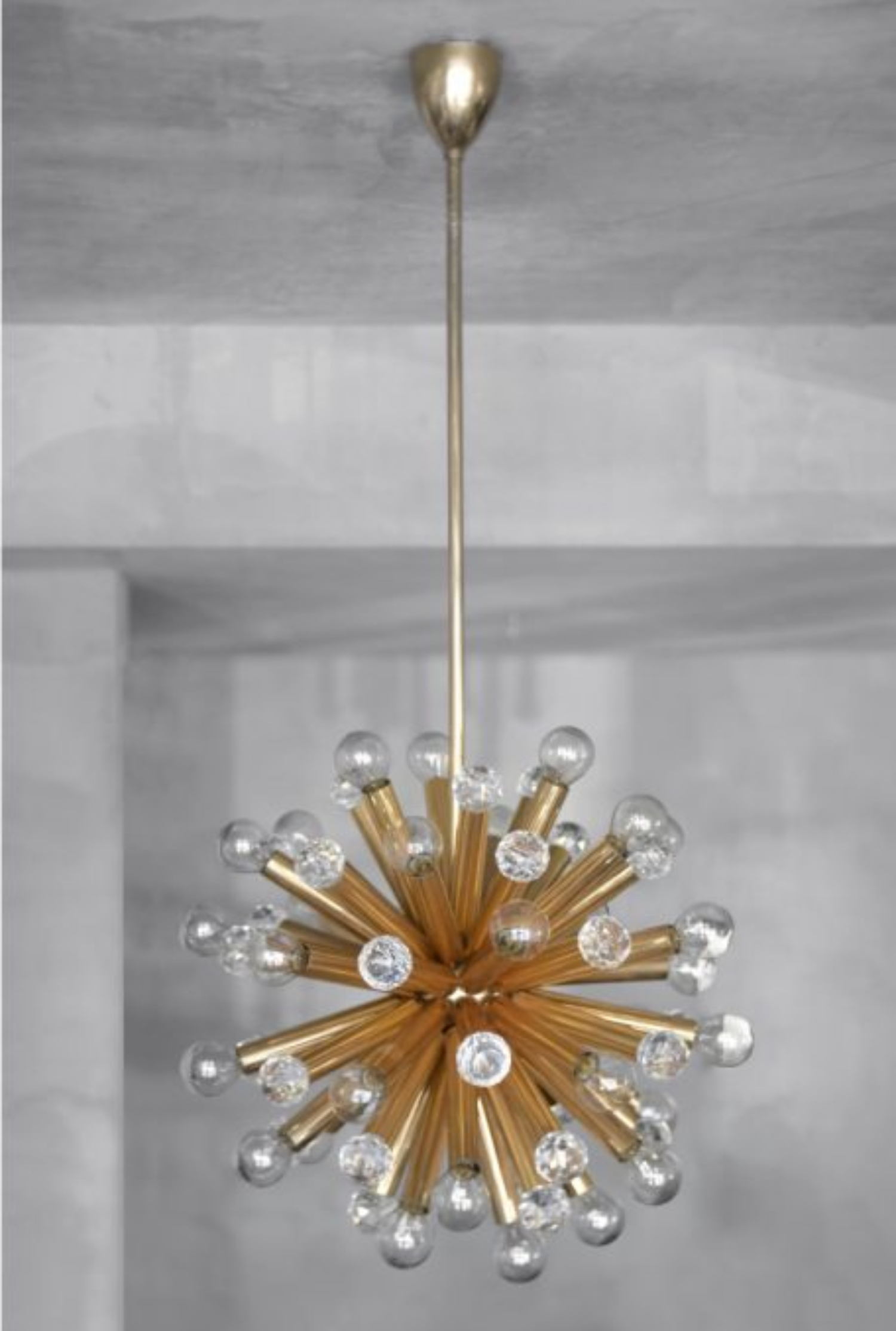 Gilt Brass Pendant Lamp with Swarovski Balls from Ernst Palme, 1960s
