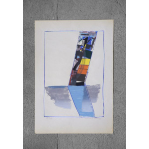 Abstractive Modern Colored Lithograph by Hardy Strid, 1950s