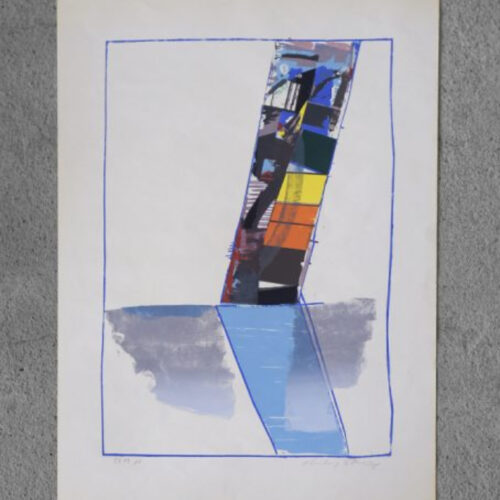 Abstractive Modern Colored Lithograph by Hardy Strid, 1950s