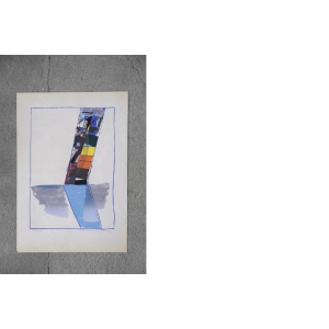 Abstractive Modern Colored Lithograph by Hardy Strid, 1950s