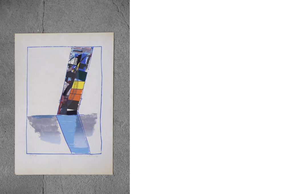 Abstractive Modern Colored Lithograph by Hardy Strid, 1950s