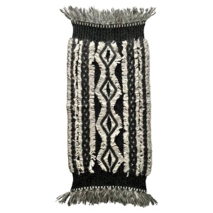 2000s Christian Dior Tribal Geometric Wool Knitted Scarf Shawl