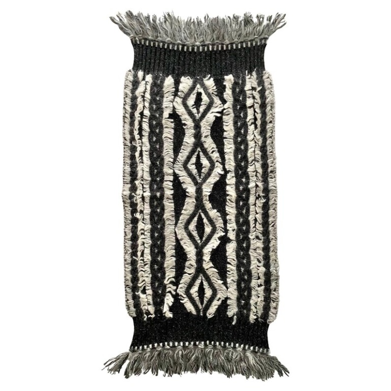 2000s Christian Dior Tribal Geometric Wool Knitted Scarf Shawl