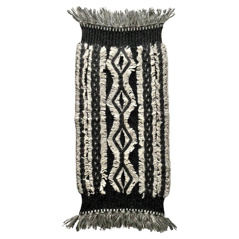2000s Christian Dior Tribal Geometric Wool Knitted Scarf Shawl