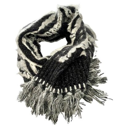 2000s Christian Dior Tribal Geometric Wool Knitted Scarf Shawl - Image 4