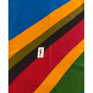 Yves Saint Laurent Geometric Abstract Print Silk Scarf, 1980s