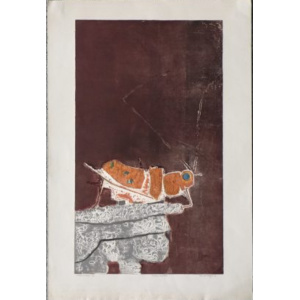 Ru Van Rossem, Insect On Rock, Color Lithograph, 1962