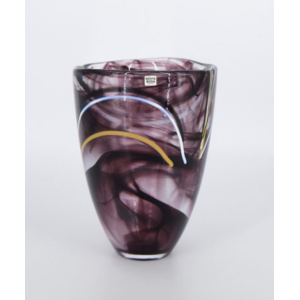 Mid-Century Scandinavian Glass Contrast Vase by Anna Ehrner for Kosta Boda, 1980s