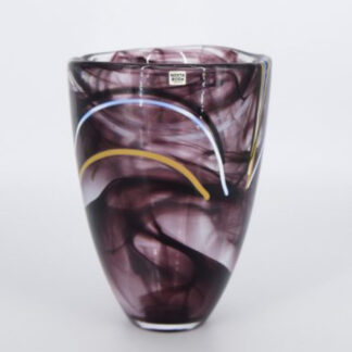 Mid-Century Scandinavian Glass Contrast Vase by Anna Ehrner for Kosta Boda, 1980s
