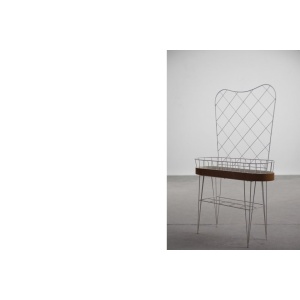 Mid-Century Scandinavian White Metal Flower Stand, 1950s