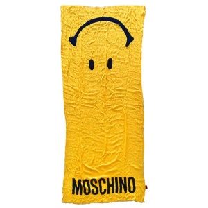 Moschino Yellow Acid Face Shawl Scarf