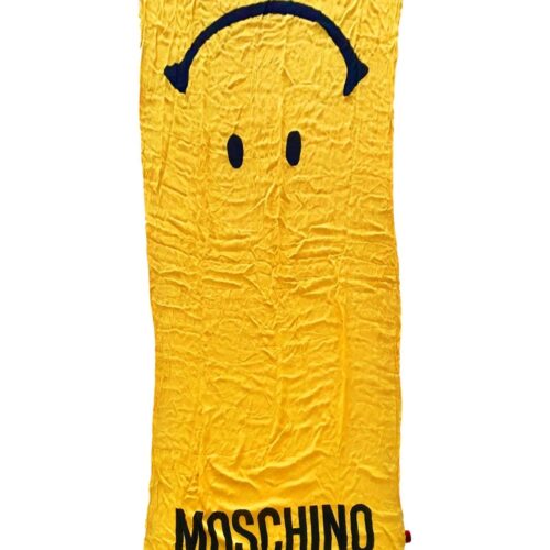 Moschino Yellow Acid Face Shawl Scarf