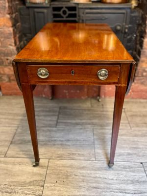 Antique George III mahogany inlaid Pembroke table