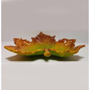 1980s Christian Dior Ceramic Green Leaf Decorative Bowl