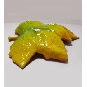 1980s Christian Dior Ceramic Green Leaf Decorative Bowl