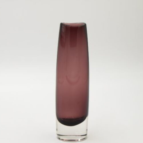 Mid-Century Scandinavian Sommerso Plum Glass Vase, 1950s