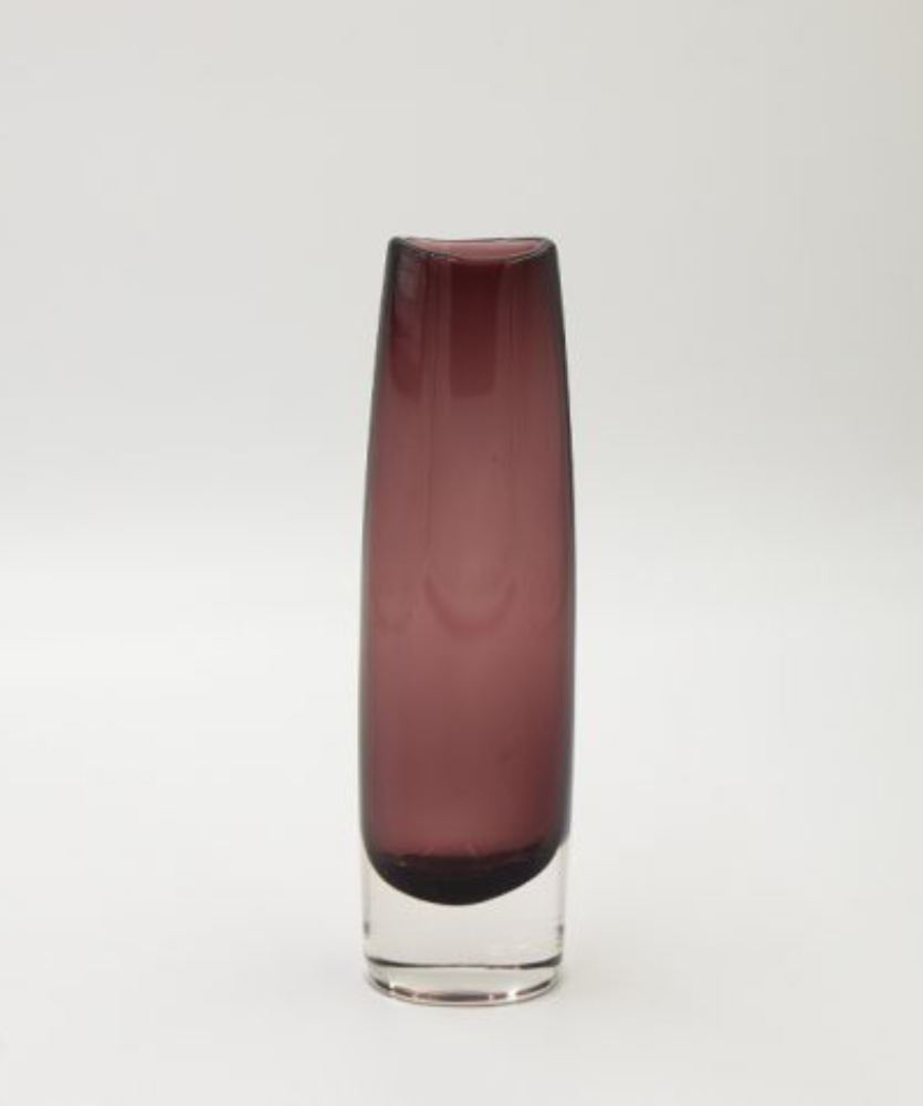 Mid-Century Scandinavian Sommerso Plum Glass Vase, 1950s