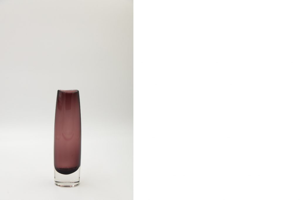 Mid-Century Scandinavian Sommerso Plum Glass Vase, 1950s
