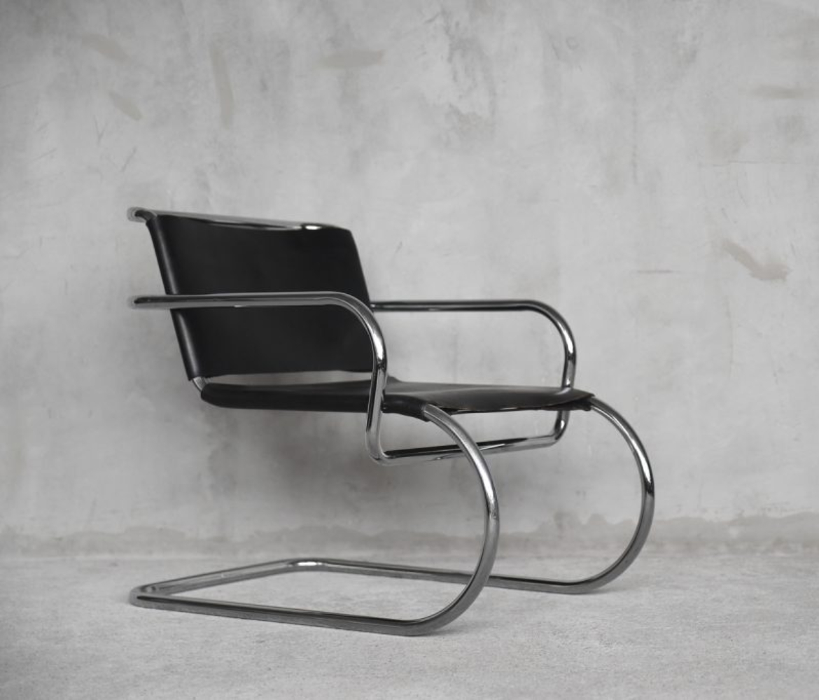 German Leather Armchair by Franco Albini for Tecta, 1950s