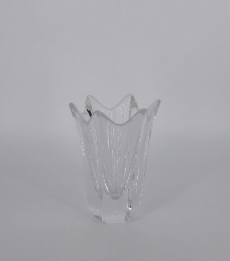 Vintage Scandinavian Crystal Tulip Vase by Jan Johansson for Orrefors, 1970s