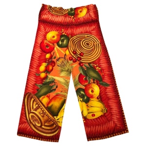 1990s Gucci by Tom Ford Exotic Print Pin Bloomer Silk Trousers