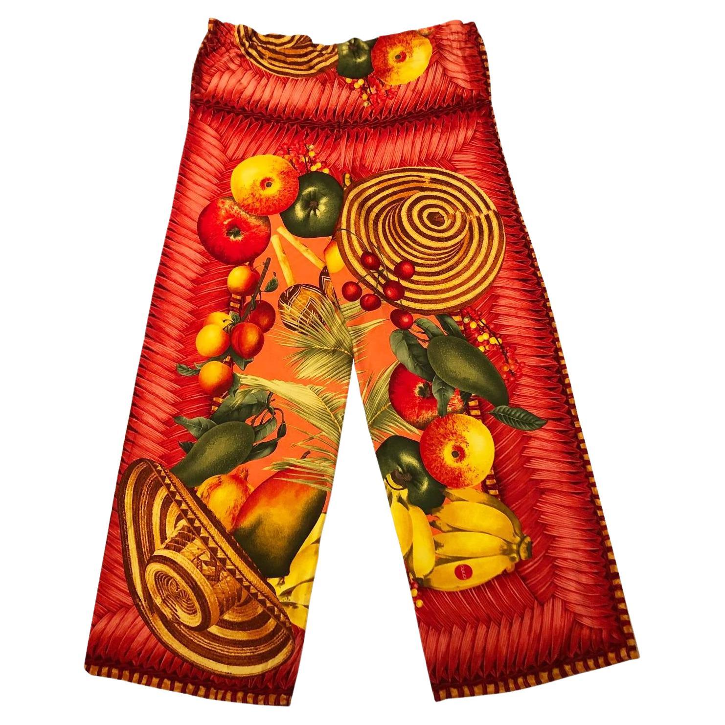1990s Gucci by Tom Ford Exotic Print Pin Bloomer Silk Trousers