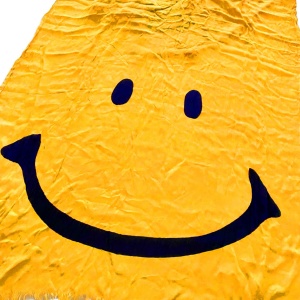 Moschino Yellow Acid Face Shawl Scarf